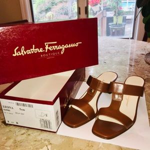 Never Worn Brown Ferragamo Heels